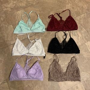 6 Bralettes, size medium